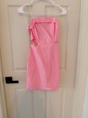 vntg Strapless Pink Cocktail Dress